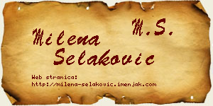 Milena Selaković vizit kartica